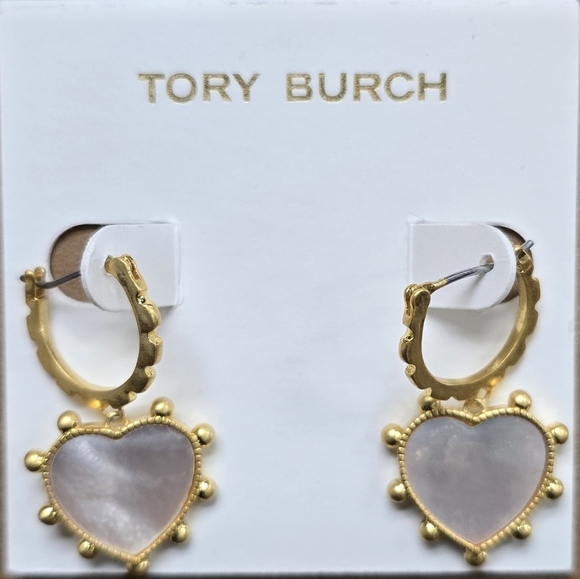 Tory Burch Jewelry - Tory Burch Heart Charm Earrings